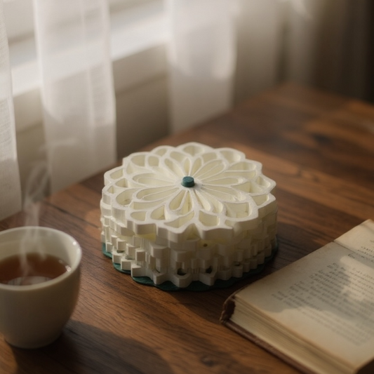 Flora Bloom 6'lı Çiçek Bardak Altlığı Seti | Dantel Tasarım