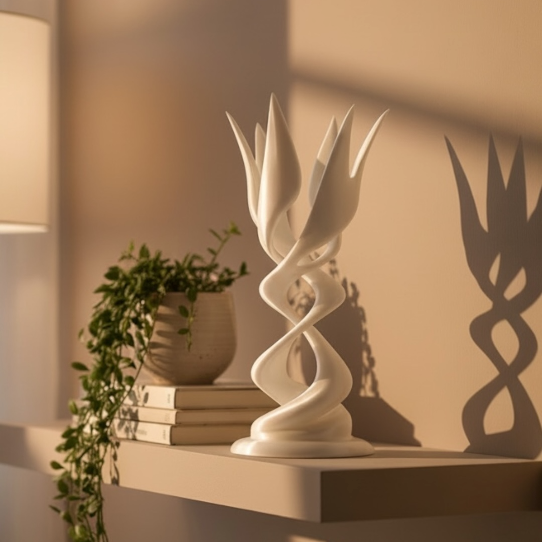 Flora Helix Sarmal Çiçek Dekoratif Biblo | Heykelsi Tasarım