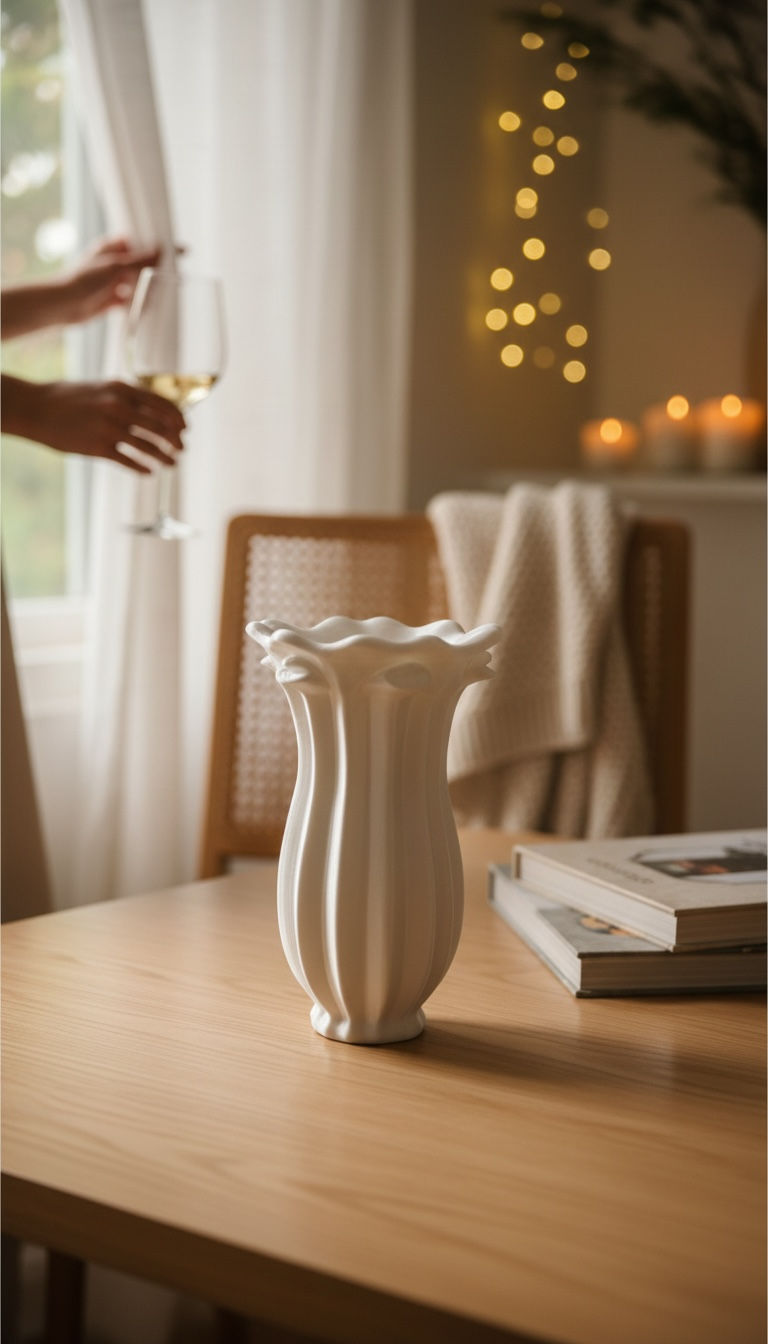 Flora Vase Çiçek Formu Dekoratif Vazo | Zarif Tasarım