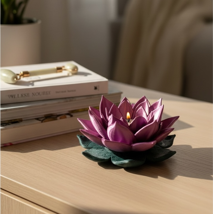 Flora Shine Lotus Çiçeği Tealight Mumluk | 11 Renk Seçeneği
