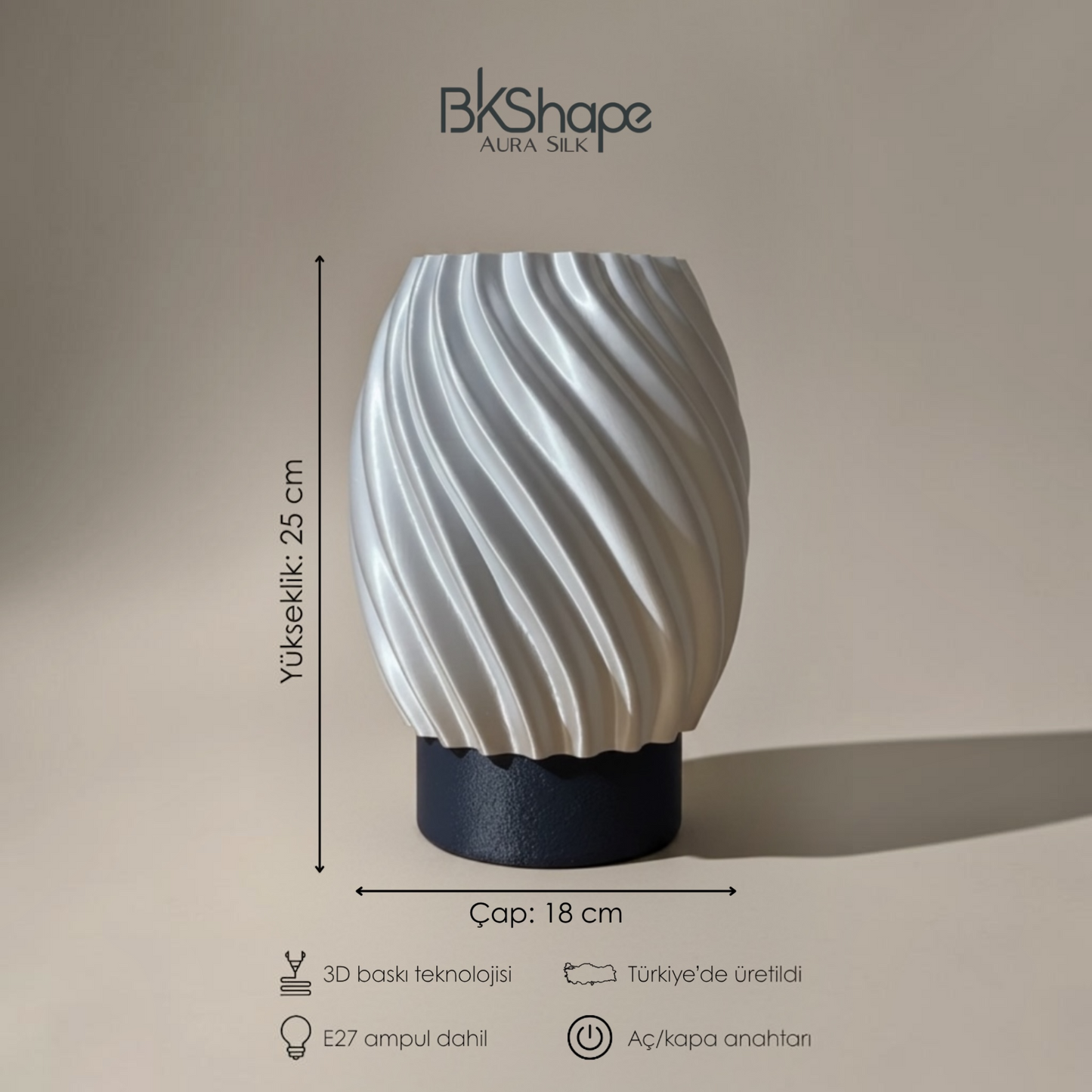 Aura Silk Masa Lambası | 5 Farklı Renk