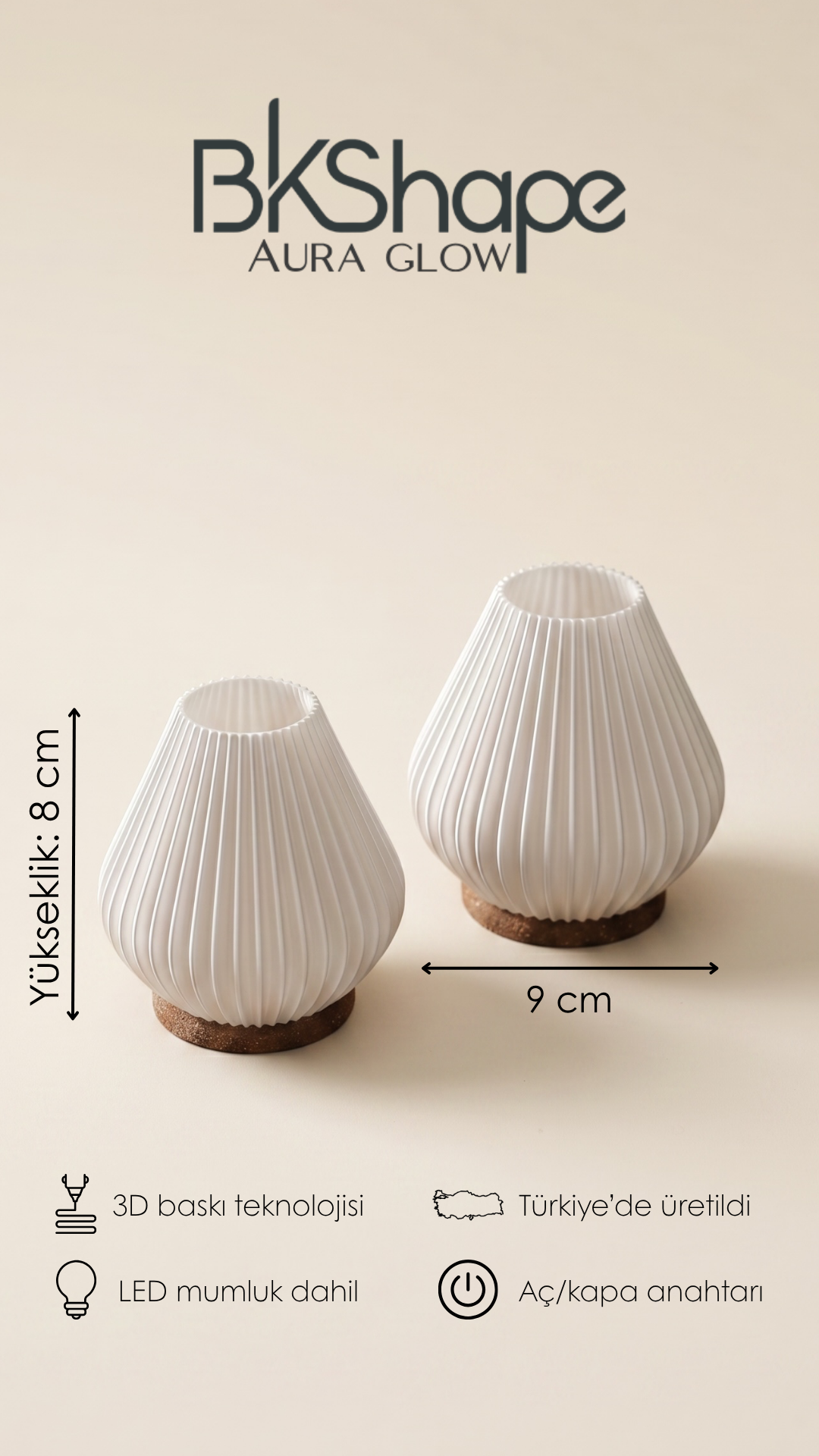 Aura Glow — İkili LED Pilli Tealight Seti