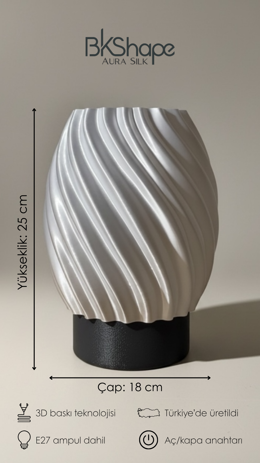 Aura Silk Masa Lambası | 5 Farklı Renk