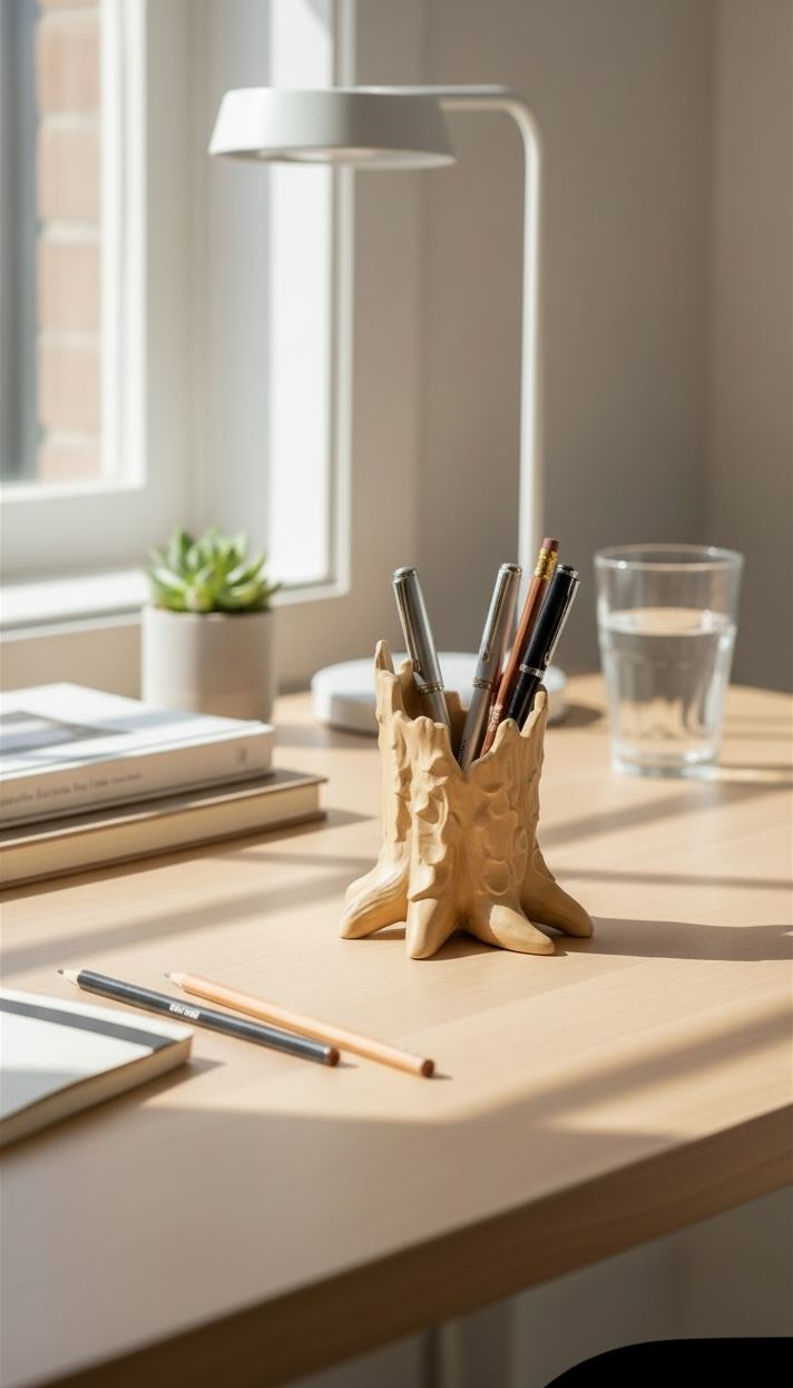 Timber Root Ağaç Kökü Kalem Organizer | Masaüstü Tasarım Aksesuarı