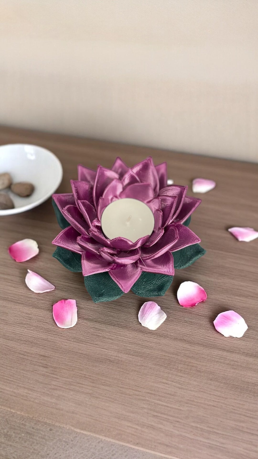 Flora Shine Lotus Çiçeği Tealight Mumluk | 11 Renk Seçeneği
