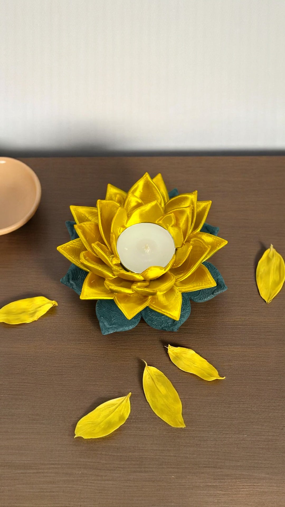 Flora Shine Lotus Çiçeği Tealight Mumluk | 11 Renk Seçeneği