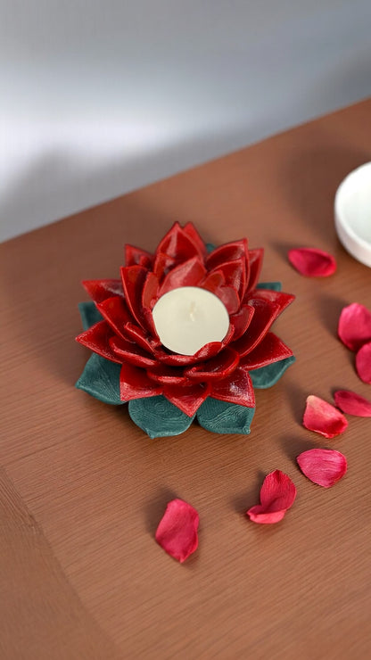 Flora Shine Lotus Çiçeği Tealight Mumluk | 11 Renk Seçeneği