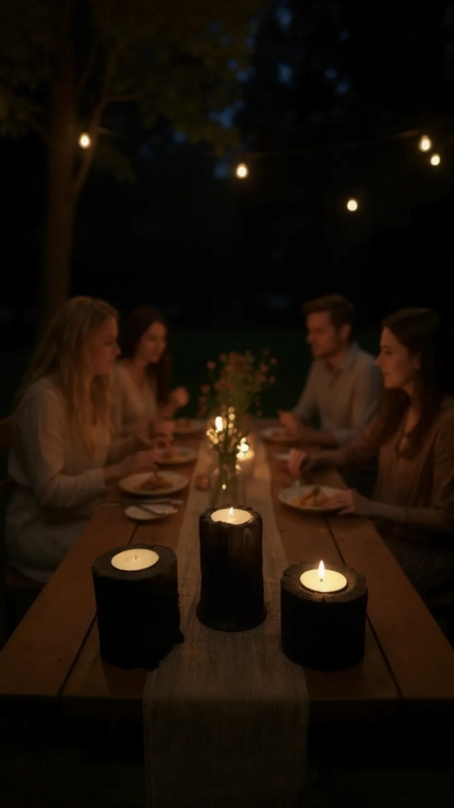 Lava Core Volkanik Kaya 3'lü Tealight Mumluk Seti | Dramatik Tasarım