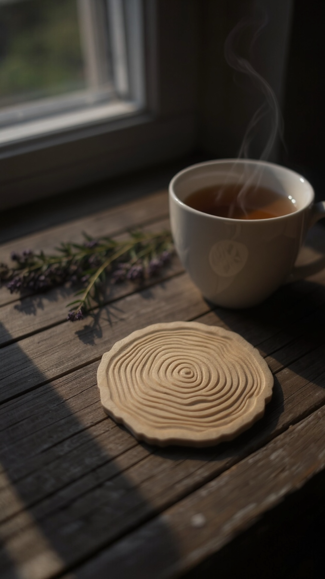 Timber Rings 4'lü Ağaç Halka Bardak Altlığı | Doğal Ahşap