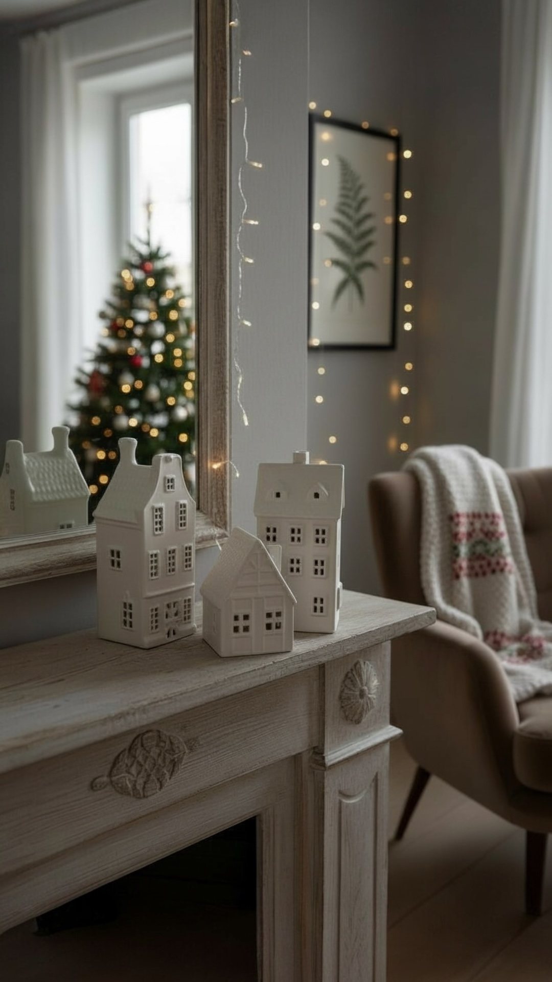 Christmas Cottage 3'lü Yılbaşı Evi Işıklı Dekorasyon Seti