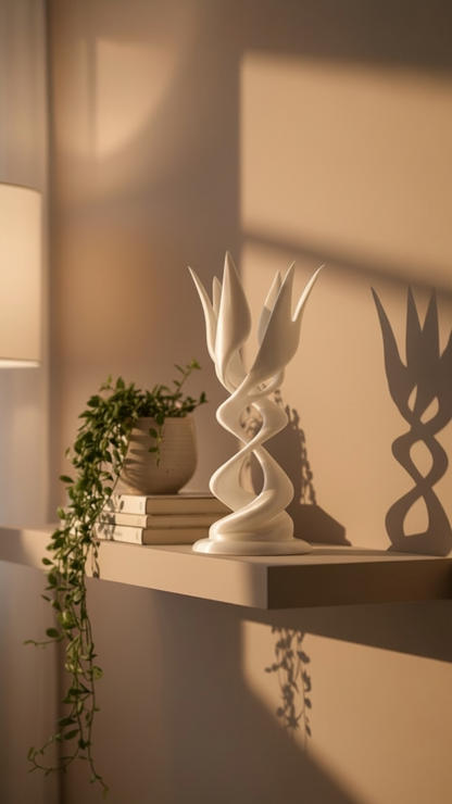 Flora Helix Sarmal Çiçek Dekoratif Biblo | Heykelsi Tasarım