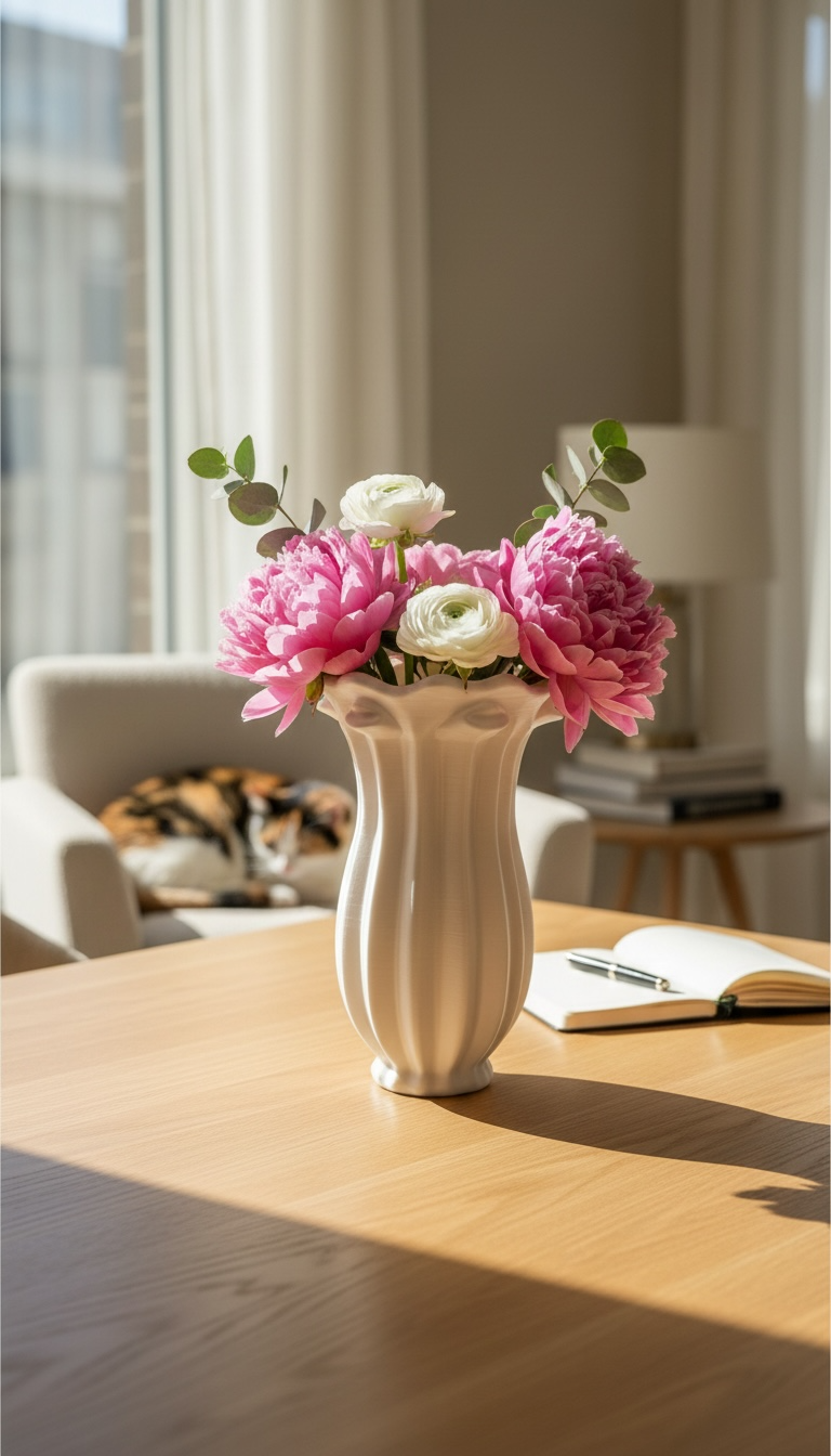 Flora Vase Çiçek Formu Dekoratif Vazo | Zarif Tasarım