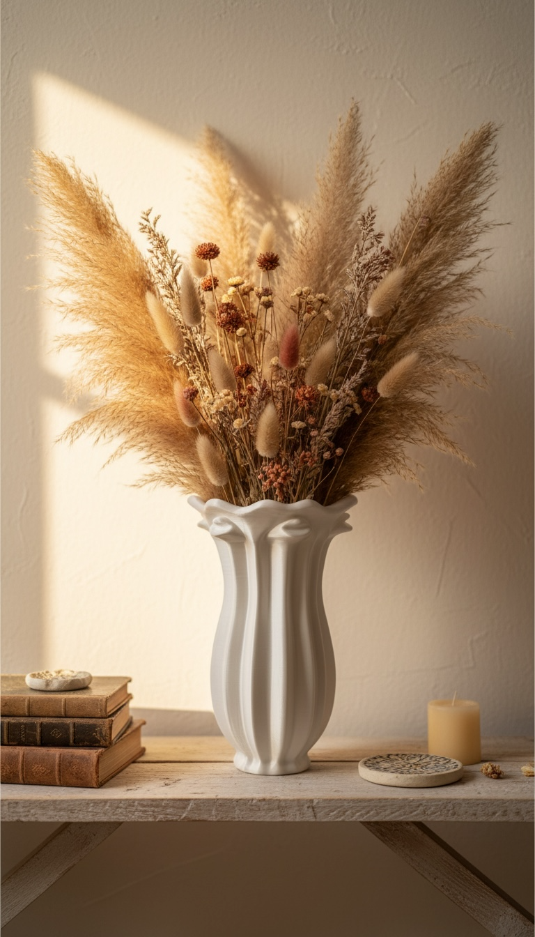 Flora Vase Çiçek Formu Dekoratif Vazo | Zarif Tasarım