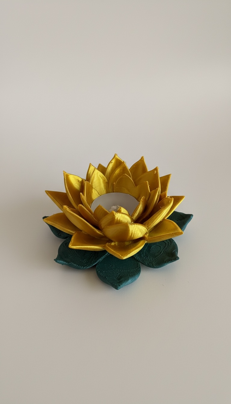 Flora Shine Lotus Çiçeği Tealight Mumluk | 11 Renk Seçeneği
