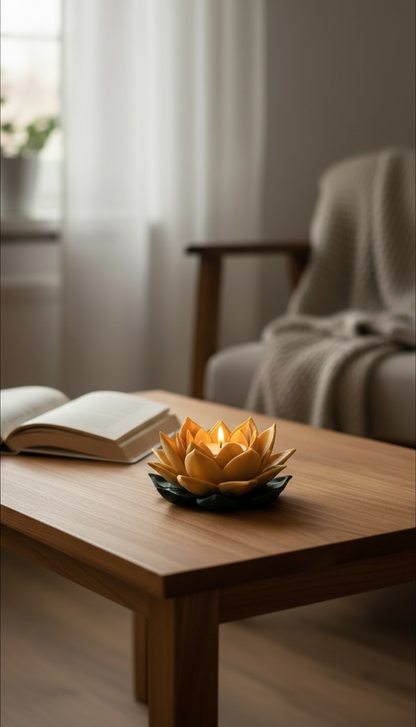 Flora Shine Lotus Çiçeği Tealight Mumluk | 11 Renk Seçeneği