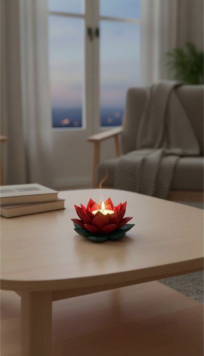 Flora Shine Lotus Çiçeği Tealight Mumluk | 11 Renk Seçeneği
