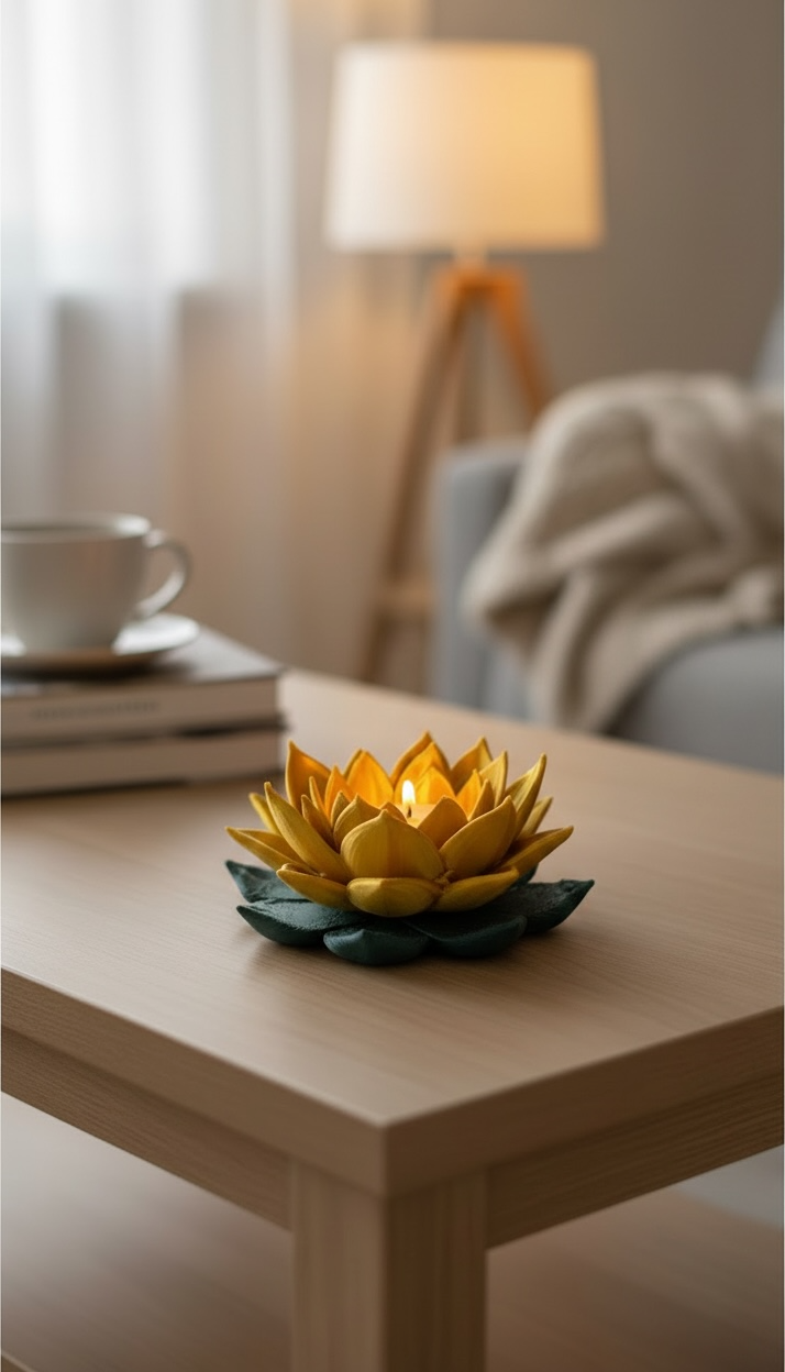 Flora Shine Lotus Çiçeği Tealight Mumluk | 11 Renk Seçeneği