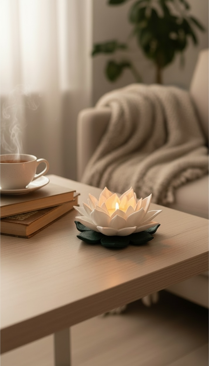 Flora Shine Lotus Çiçeği Tealight Mumluk | 11 Renk Seçeneği