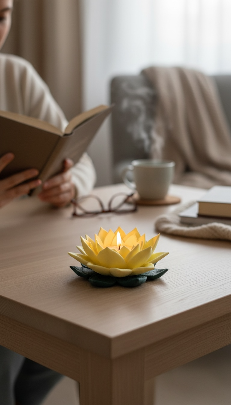 Flora Shine Lotus Çiçeği Tealight Mumluk | 11 Renk Seçeneği