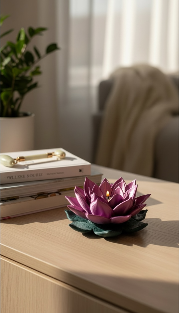 Flora Shine Lotus Çiçeği Tealight Mumluk | 11 Renk Seçeneği