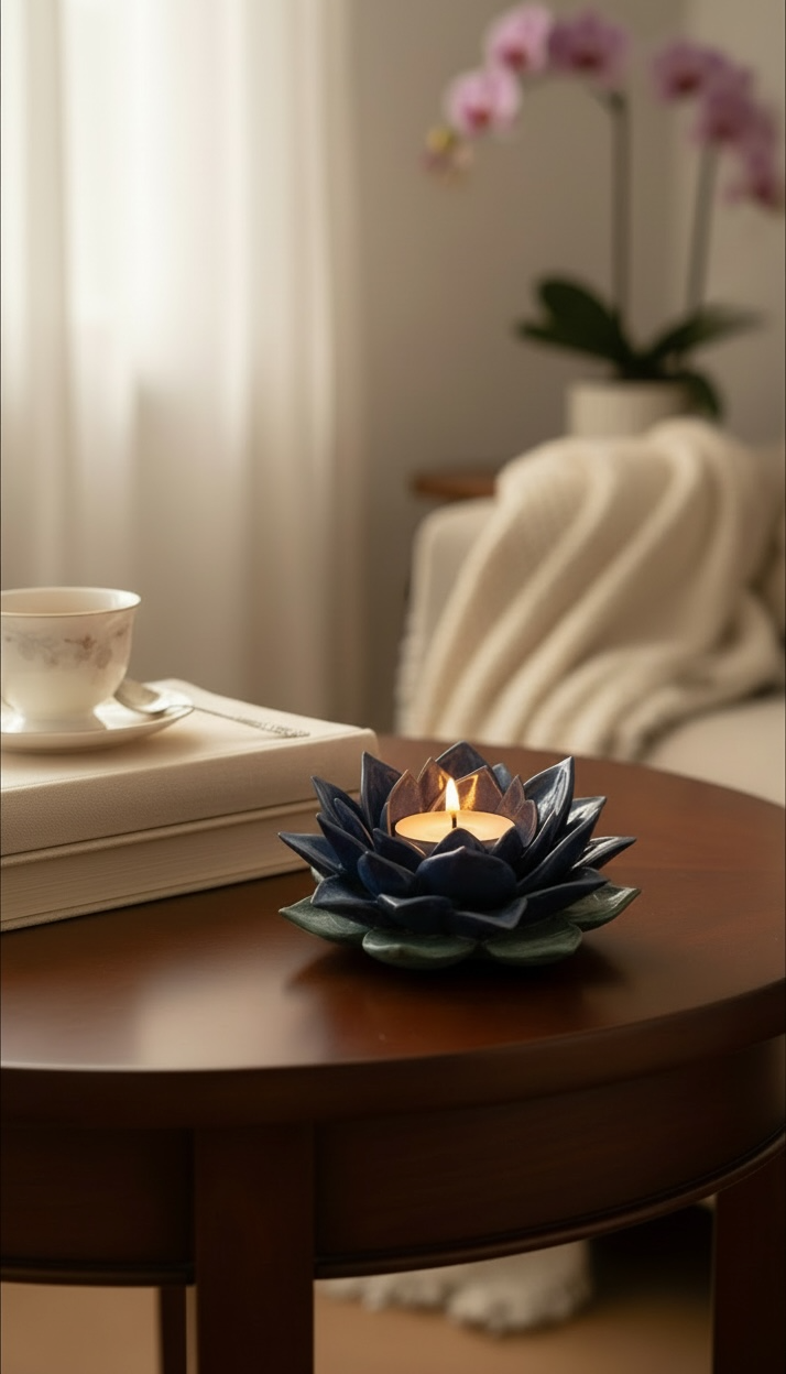 Flora Shine Lotus Çiçeği Tealight Mumluk | 11 Renk Seçeneği
