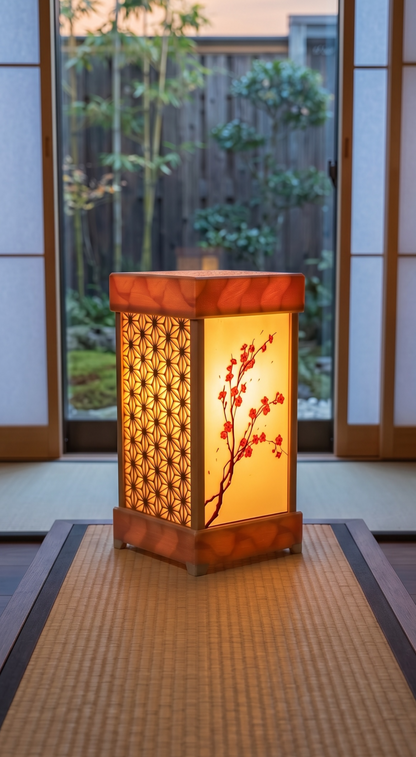 Kiri Sakura – El Yapımı Japon Andon Masa Lambası