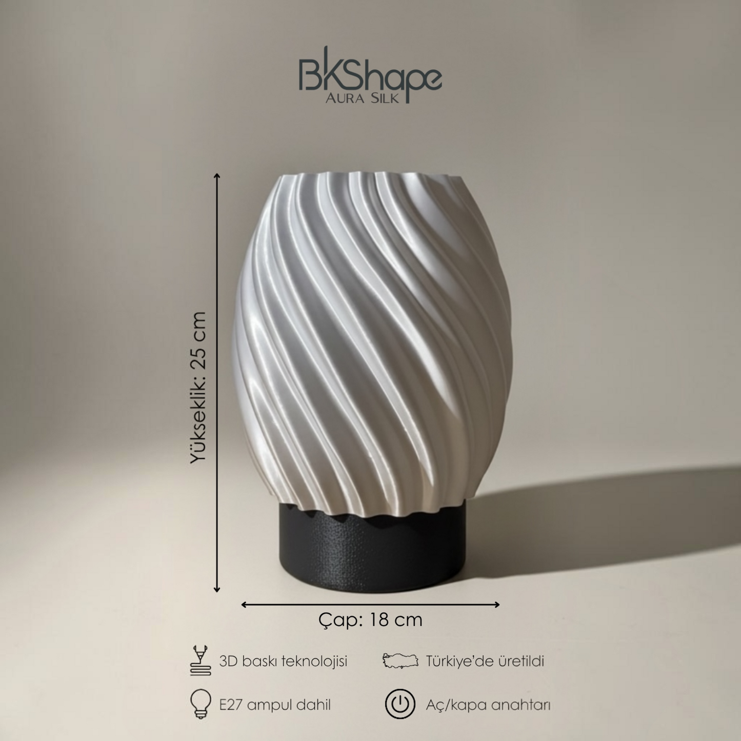 Aura Silk Masa Lambası | 5 Farklı Renk