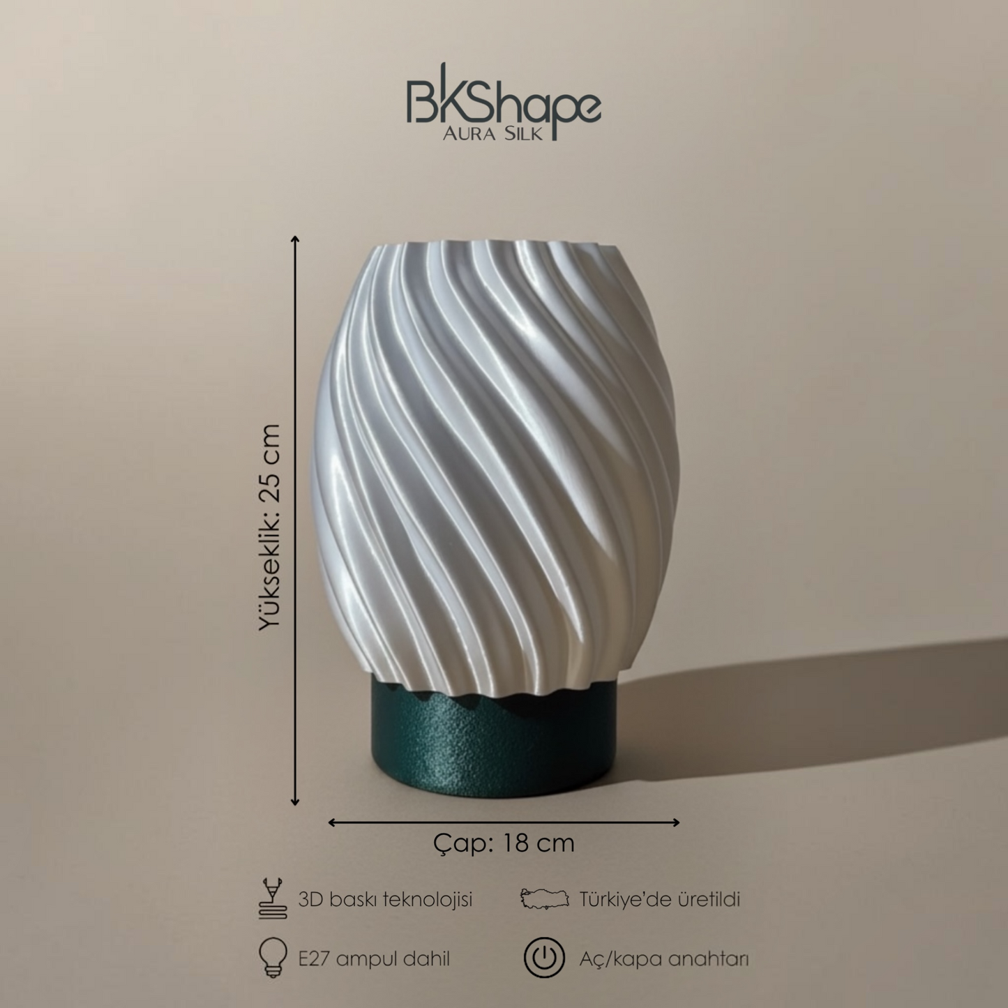 Aura Silk Masa Lambası | 5 Farklı Renk