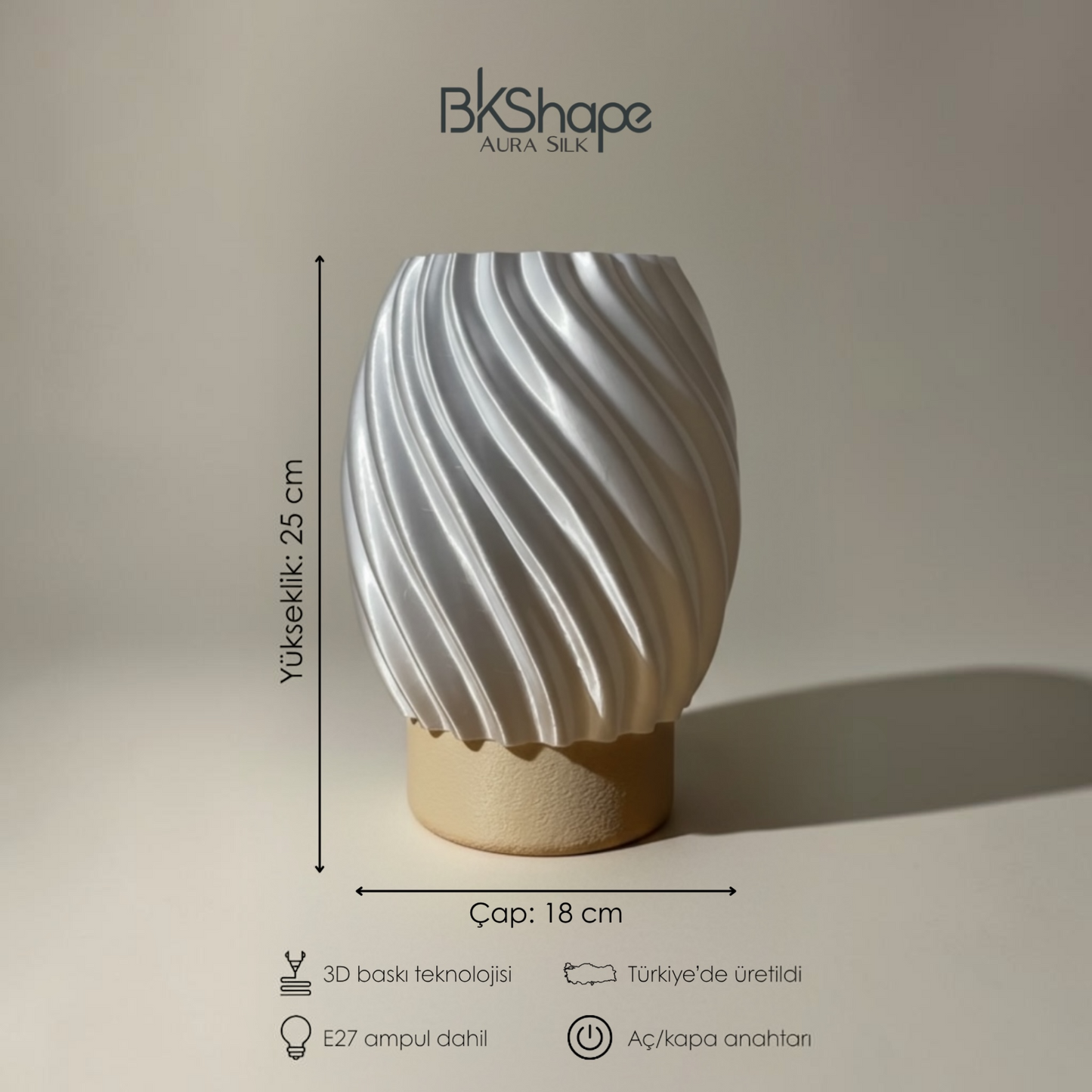 Aura Silk Masa Lambası | 5 Farklı Renk